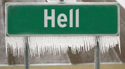 Cold as hell sign