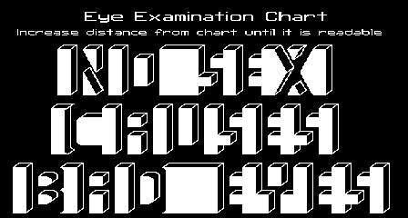 Eye examination chart