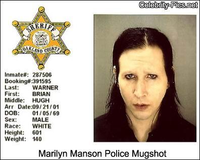 Marilyn Manson police mugshot