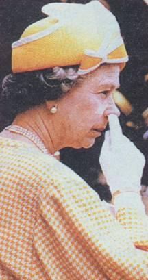 Queen Elizabeth picking nose